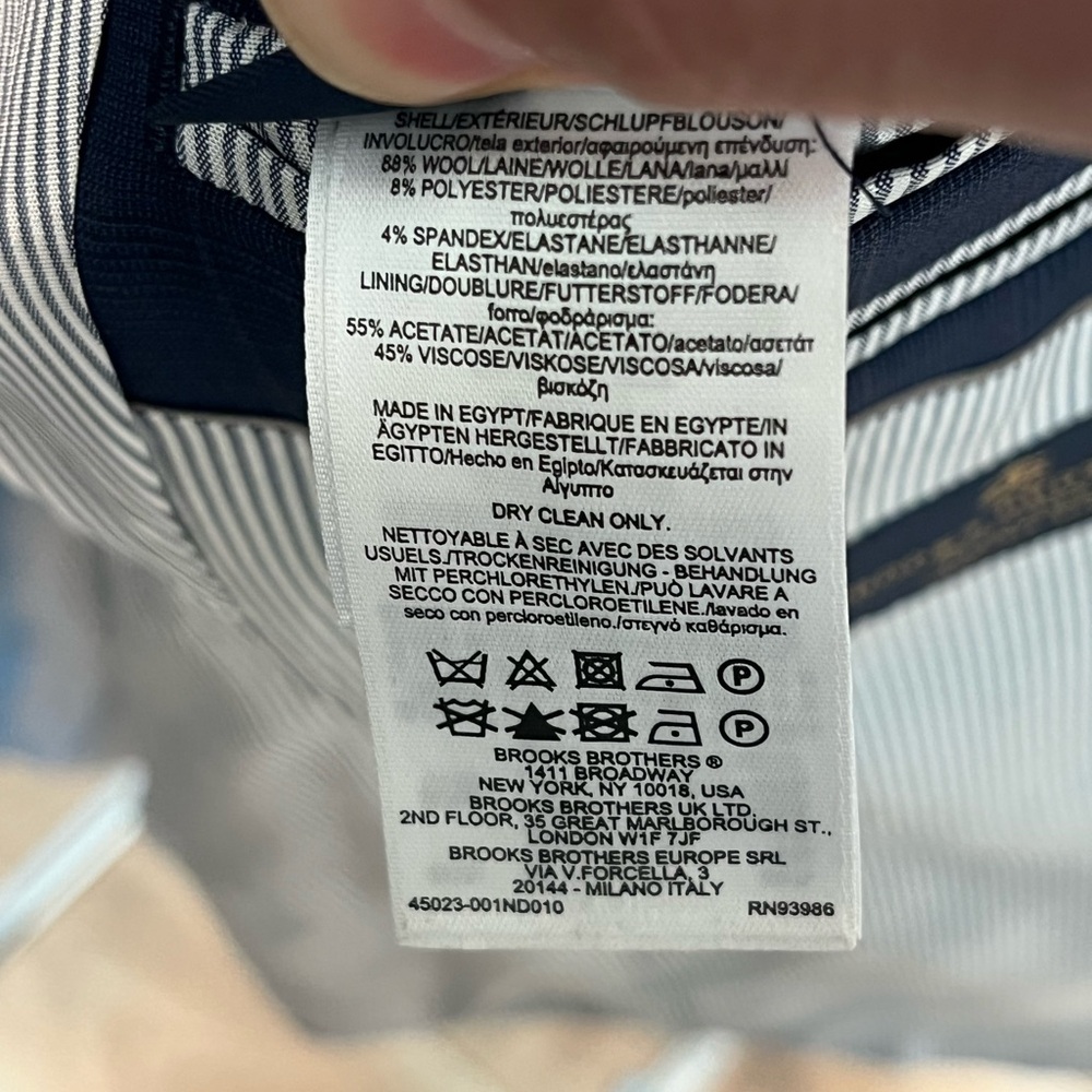 Brooks Brothers Navy Check Sport Coat - Explorer Performance Regent Fit 40R - Picture 6 of 8